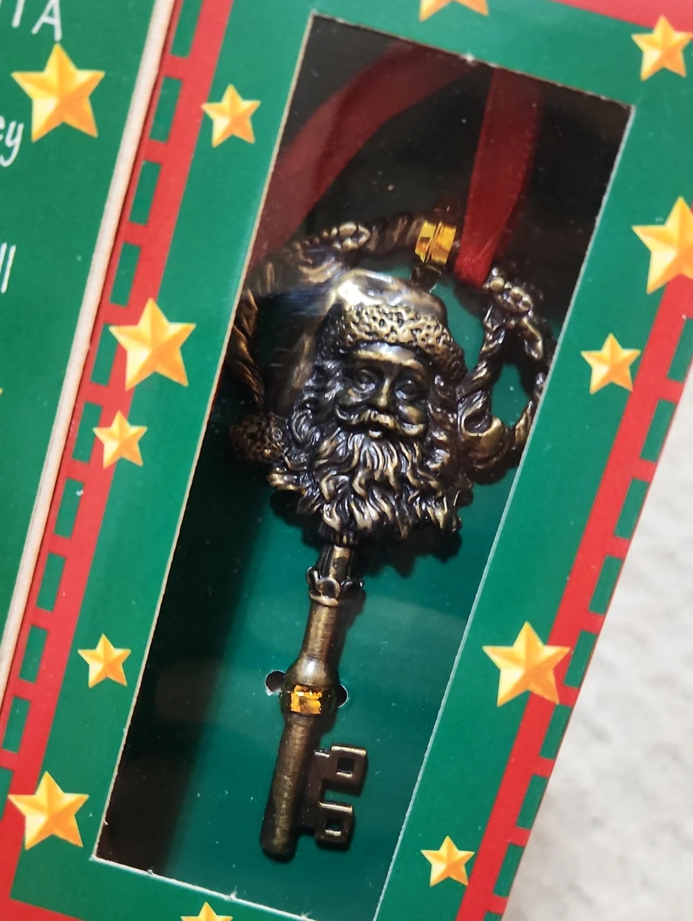 GANZ A Key For SANTA Holiday Key In Box in Green, Red & Gold